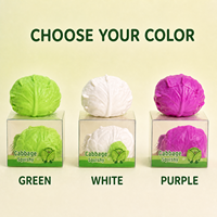 Jouet sensoriel anti-stress souple et croustillant en forme de chou, trois couleurs, en boîte cadeau
