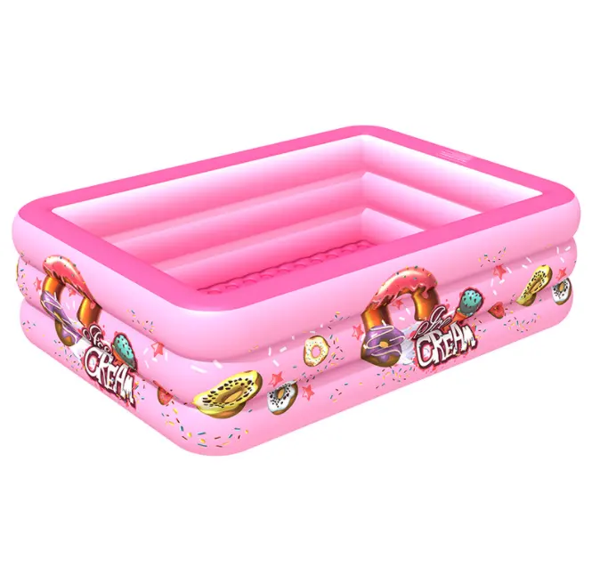 Plastic Children Swimming Pool Eco-Friendly Outdoor Family Bath Playing Pink Inflatable Swimming Pool