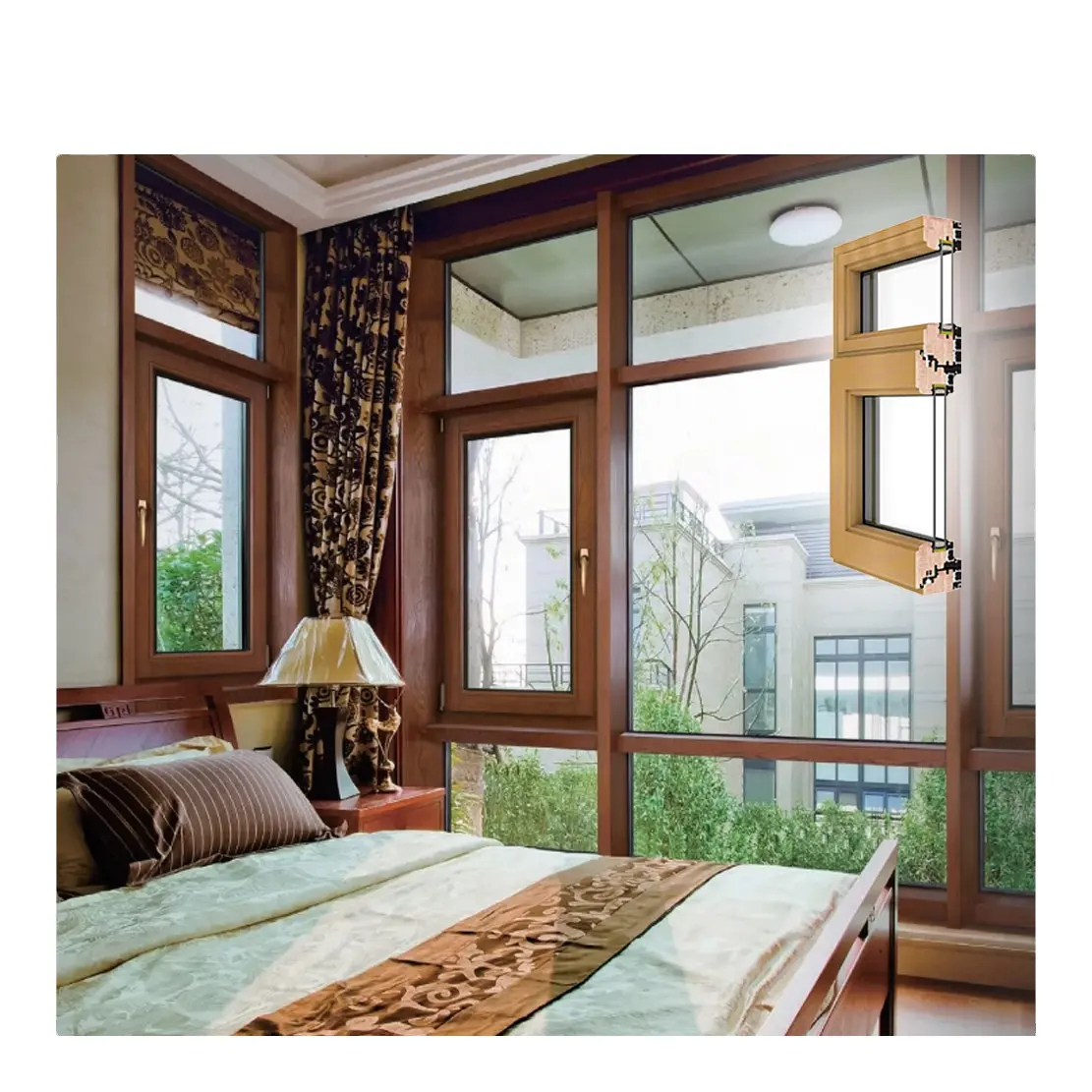 White Double Glazed Triple Glass egress wood clad double casement pictures aluminum window and door aluminum glass door and wind