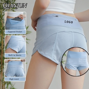Pantalones Cortos Deportivos <span class=keywords><strong>2</strong></span> <span class=keywords><strong>en</strong></span> <span class=keywords><strong>1</strong></span> de Secado Rápido Personalizados, Pantalones Cortos para Correr de Doble Capa, Pantalones de Gimnasio y Fitness con Bolsillos Laterales Antideslizantes, Pantalones Cortos de Yoga - Product Image 1
