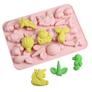Stampo in Silicone Ecologico a 14 Cavità a Forma di <span class=keywords><strong>Sirena</strong></span> e Unicorno, per Barrette, Caramelle, Waffle e Cioccolato, per Pasticceria, di Cathylin - Product Image 3