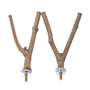 Jouets pour oiseaux pour perroquet, fourche en bois brut, support de branche d'arbre, perchoir pour <span class=keywords><strong>hamster</strong></span>, perchoirs pour <span class=keywords><strong>cage</strong></span> à oiseaux - Product Image 4