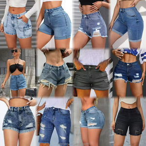 Shorts in <span class=keywords><strong>Denim</strong></span> a Vita Alta da <span class=keywords><strong>Donna</strong></span>, Taglie Forti, Moda Estiva a Basso Prezzo, <span class=keywords><strong>Abbigliamento</strong></span> Casual Trendy e Sexy, Vendita all'Ingrosso Mista - Product Image 4
