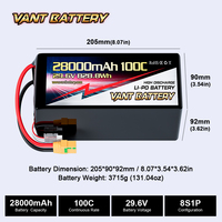 Batterie de drone FPV VANT 8S 29.6V 28000mAh 100C Lipo Pack, grande capacité, pour drone multirotor FPV de classe X, UAV