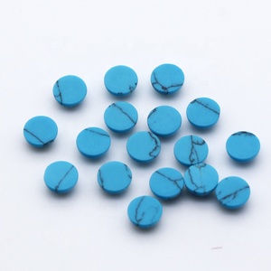 Gema sintética <span class=keywords><strong>azul</strong></span> <span class=keywords><strong>turquesa</strong></span>, forma redonda de cabujón, <span class=keywords><strong>piedra</strong></span> <span class=keywords><strong>turquesa</strong></span> suelta para fabricación de joyas, precio al por mayor de fábrica - Product Image 4