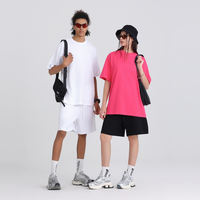 T-shirts en gros épais 100% coton peigné 240 g/m² coupe oversize vierge unisexe streetwear manches courtes logo personnalisé OEM