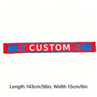 Écharpe de supporter de football/soccer en polyester jacquard tricoté, imprimée par sublimation, design personnalisé, promotionnelle, pour événements sportifs