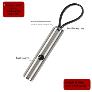 Mini <span class=keywords><strong>lampe</strong></span> de poche en acier inoxydable <span class=keywords><strong>Led</strong></span> 365/395 <span class=keywords><strong>lampe</strong></span> de poche UV torche lumière <span class=keywords><strong>ultra</strong></span> violette - Product Image 4
