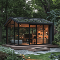 Véranda portable la plus vendue, design moderne en alliage d'aluminium, toit coulissant en verre, pour hôtels, maisons de jardin, moulures triangulaires