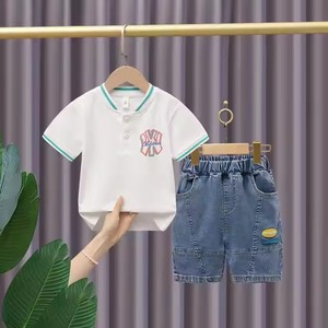 2025 nouveaux garçons Style décontracté à manches courtes mode deux pièces costume enfants ensemble de vêtements pour l'automne <span class=keywords><strong>saison</strong></span> été série - Product Image 3