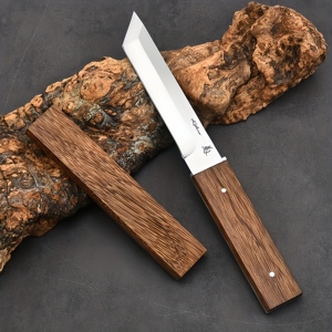 Mới đến ngoài trời thép không gỉ thả lưỡi gỗ xử lý cho cắm trại cố định lưỡi dao với vỏ bọc - Product Image 2