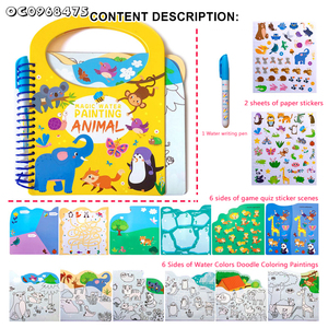 كتاب تلوين المياه للأطفال 3in1 Montessori ملصقات رسم كتاب للأطفال - Product Image 3