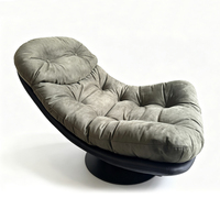 Canapé individuel moderne personnalisé pour salon, fauteuil lounge en tissu givré avec coussin en plumes, fauteuil pivotant de loisirs