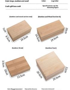 Bamboo Rectangular Wooden <b>Box</b> with Laser Engraved Pine Art Style Desktop Storage and Christmas <b>Gift</b> Packaging - Product Image 3