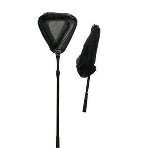 Filet d'atterrissage en alliage d'aluminium avec revêtement en caoutchouc Filet de pêche à la mouche télescopique et pliable Poignée flottante en caoutchouc pour la pêche à la mouche - Product Image 1