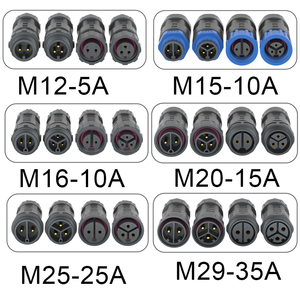 Водонепроницаемый разъем AOHUA M12 M15 M16 M20 IP67, 8-контактный, для зарядки аккумуляторов, штекер-гнездо, для электросамокатов, электровелосипедов, мотоциклов - Product Image 6