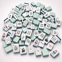Stok Siap Set Mahjong Amerika Dengan 4 Lapisan Akrilik Warna Hijau Mint 160 Ubin Pengiriman 24 Jam untuk Grosir dan Eceran