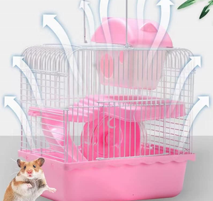 Habitat de plateau en plastique en métal Portable de haute qualité pour petits animaux maison de fermeture à bouton pour Hamsters gerbilles Chinchillas - Product Image 4