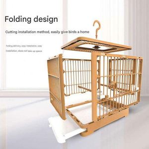 Cage à oiseaux rectangulaire pliable en ABS de haute qualité, durable, légère, ventilée, design portable, écologique - Product Image 4