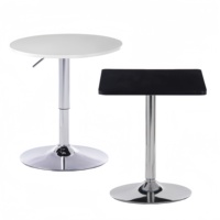 Tavolo da Bar Moderno Minimalista in Metallo e MDF, Altezza Regolabile, Arredamento Commerciale per Cucina, Casa, Sala da Pranzo, Esterno, Ingresso, Caffè