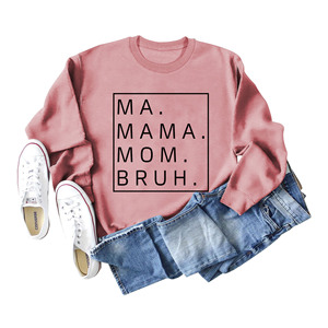 MAMA MOM Loose Otoño Invierno Tallas grandes Suéter para mujer Con capucha Manga larga Bottoming Venta al por mayor Camiseta Top Tee Hoodies - Product Image 4