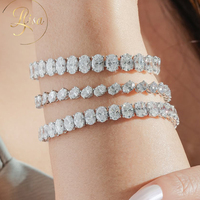 Bracelet tennis personnalisé en or 18 carats avec diamants de laboratoire VVS, certifié IGI, pour homme et femme, bijoux fins