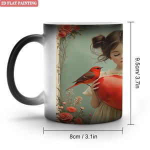 Tasse magique en céramique givrée noire de 11 oz, changeant de couleur à la chaleur, pour la surprise et la reconnaissance des collègues - Product Image 1