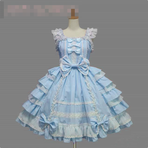 Abito da Principessa Lolita in Cotone Rosa per Donne, <span class=keywords><strong>Vestito</strong></span> Gotico Stile Corte, Costume da Cameriera Anime per Ragazze - Product Image 5