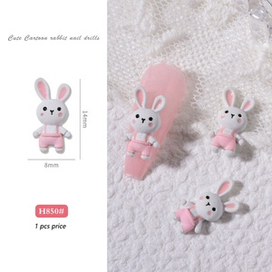Paso Sico vente chaude Kawaii mignon dessin animé alliage <span class=keywords><strong>lapin</strong></span> bricolage 3D Nail Art décoration pour les filles Nail Art Design - Product Image 5
