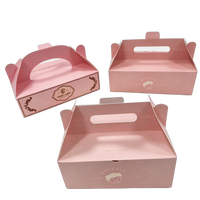 Caja de Regalo Premium de Cartón con Efecto de Estampado en Lámina Dorada, Empaque de Lujo de Alta Gama para Pasteles, Dulces y Pan con Asa