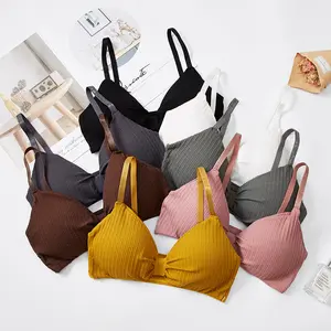 작은 가슴 속옷 아름다움 다시 튜브 탑 브래지어 여성 스포츠 브래지어 패딩 Bralette 여자