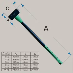 Herramienta manual de seguridad 1000g 2000G 3000G 5000g Precio de fábrica Modelo argentino Martillo de piedra