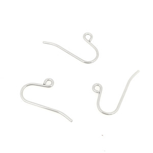 Crochets d'oreille en acier inoxydable, forme bouche de poisson aplatie en U, composants de bijoux DIY - Product Image 5