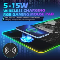 Tapis de souris de jeu d'ordinateur Gamer tapis de souris de charge sans fil RGB coussin Surface chargeur sans fil tapis de souris de jeu pour le bureau
