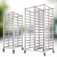 Chariot à pain multi-niveaux en acier inoxydable - Chariot de boulangerie haute résistance résistant à la corrosion avec roulettes pour soudage/découpe/pliage pour grandes applications