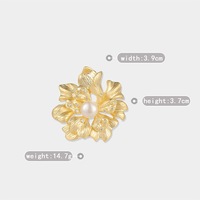 Bros Bunga Peony Mutiara Air Tawar Alami Desainer Mode Anak Berlapis Emas 14K Tembaga Zirkon Hadiah Pernikahan Pesta