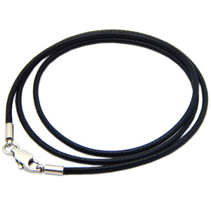 Wholesale 1mm 2mm 3mm <strong>Black</strong> Wax Cord <strong>Chain</strong> Stainless Steel Buckle PU Leather <strong>Rope</strong> <strong>Chain</strong> Necklace for Hanging Jewelry <strong>Pendants</strong> - Product Image 5