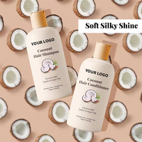2025 Marque privée personnalisée Ensembles de soins capillaires hydratants naturels Shampooing et après-shampooing à l'huile de noix de coco Produits Kit de soins capillaires
