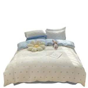 Feng Shui set empat potong katun yang dicuci, sprei cetak high-end dan selimut tempat tidur quilt dengan kain kustom