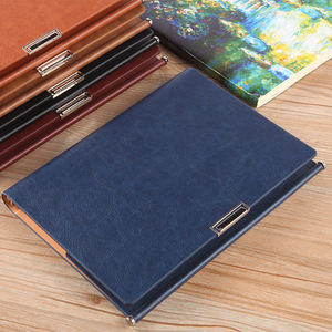 A5 kích thước ba lần kim loại chất kết dính lá lỏng lẻo máy tính xách tay với chủ bút nhiều khe cắm thẻ họp Memo Pad - Product Image 2