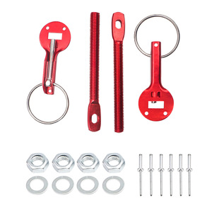 Cerradura de capó de aleación de aluminio HP07 roja para mejora de capó de motor de coche con tornillos y arandelas - Product Image 1