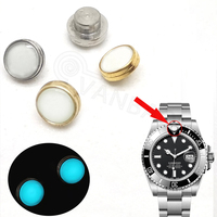 Insert de lunette de montre Pip SUB en saphir bleu luminescent, point luminescent à 12 heures, accessoires de remplacement