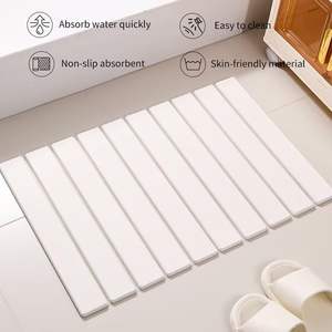 Alfombrilla de Baño Absorbente de Secado Rápido, Plegable, Antideslizante, Grande, de Piedra, para Baño, Cocina, y Secado de Platos - Product Image 4