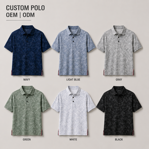 Polo de Golf Abstracto Azul Marino Premium Personalizado para Hombre, Ropa Corporativa de Marca Privada con Absorción de Humedad, OEM - Product Image 2