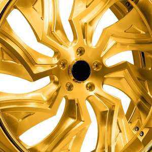 Ruedas forjadas de 2 piezas 18 19 20 21 22 23 24 26 pulgadas 5x115 5x127 ruedas de coche de aleación cepilladas en oro chapado en oro para <span class=keywords><strong>Dodge</strong></span> Magnum SRT - Product Image 2
