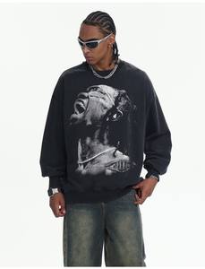 Sweat à capuche unisexe personnalisable inspiré de <span class=keywords><strong>Travis</strong></span> <span class=keywords><strong>Scott</strong></span>, <span class=keywords><strong>style</strong></span> streetwear américain, effet délavé flocon de neige vintage, <span class=keywords><strong>style</strong></span> sportif - Product Image 4