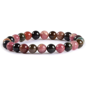 Pulsera de cristal elástica con cuentas redondas de piedra natural curativa hecha a mano JINGCAI de 8 mm, 7 pulgadas, unisex - Product Image 4