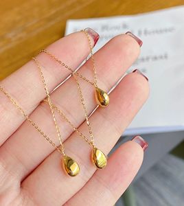 Xinfly Hot Minimalist Jewelry 18K <b>Gold</b> Wholesale Custom Water Drop <b>Pendant</b> Women <b>Solid</b> <b>Gold</b> Necklace - Product Image 4