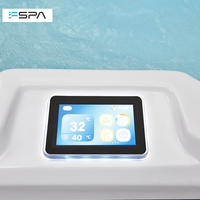 Bain à remous extérieur moderne et luxueux en acrylique pour 5 personnes avec fonction de massage optionnelle et couverture