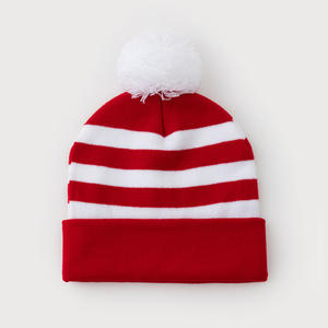 Rouge blanc <span class=keywords><strong>deux</strong></span> tons <span class=keywords><strong>pompon</strong></span> bonnets chapeau de noël décontracté Streetwear extérieur hiver chaud ski crâne <span class=keywords><strong>bonnet</strong></span> chapeaux pour hommes femmes - Product Image 4